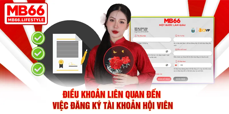 Điều khoản liên quan đến việc đăng ký tài khoản hội viên